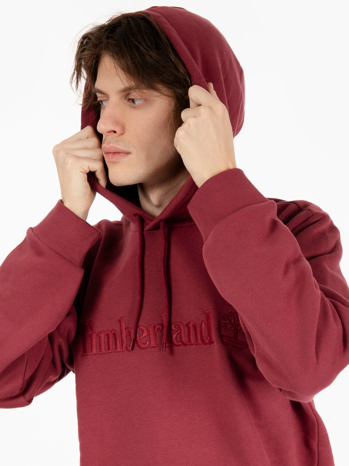 Red hoodie with kangaroo pocket