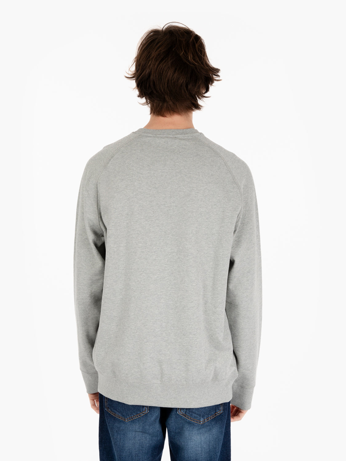 Crewneck sweatshirt with grey fleece interior