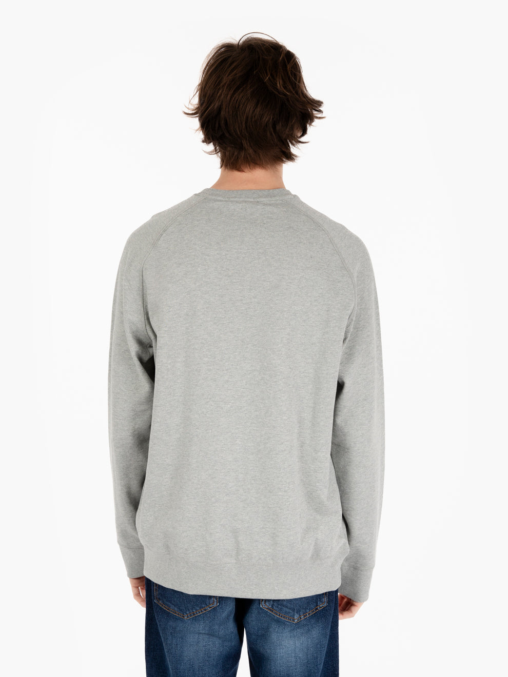 Crewneck sweatshirt with grey fleece interior
