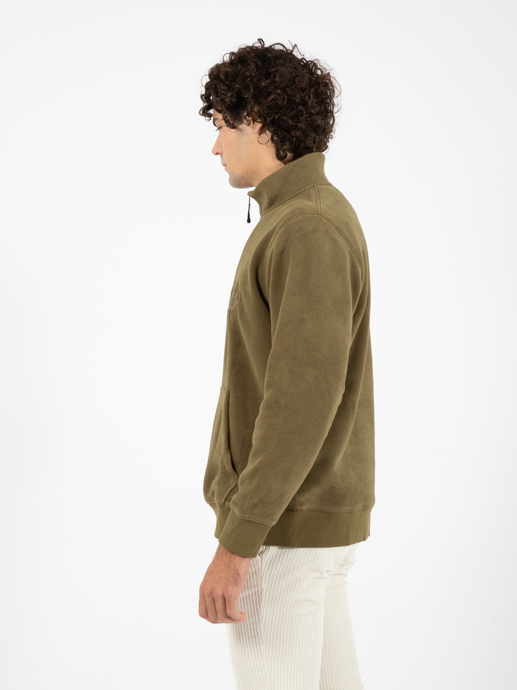 Dark Olive Front Logo Fleece Sweatshirt