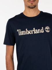 TIMBERLAND - Kennebec river camo linear logo short sleeve tee dark sapphire