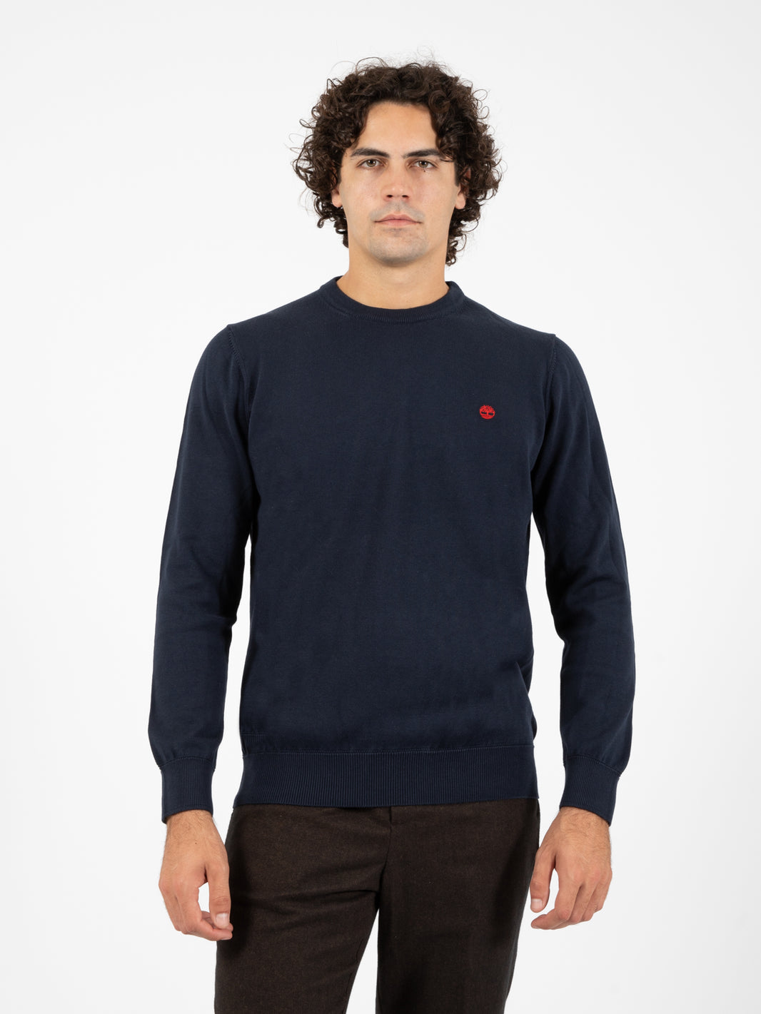 Maglia in cotone girocollo dark sapphire