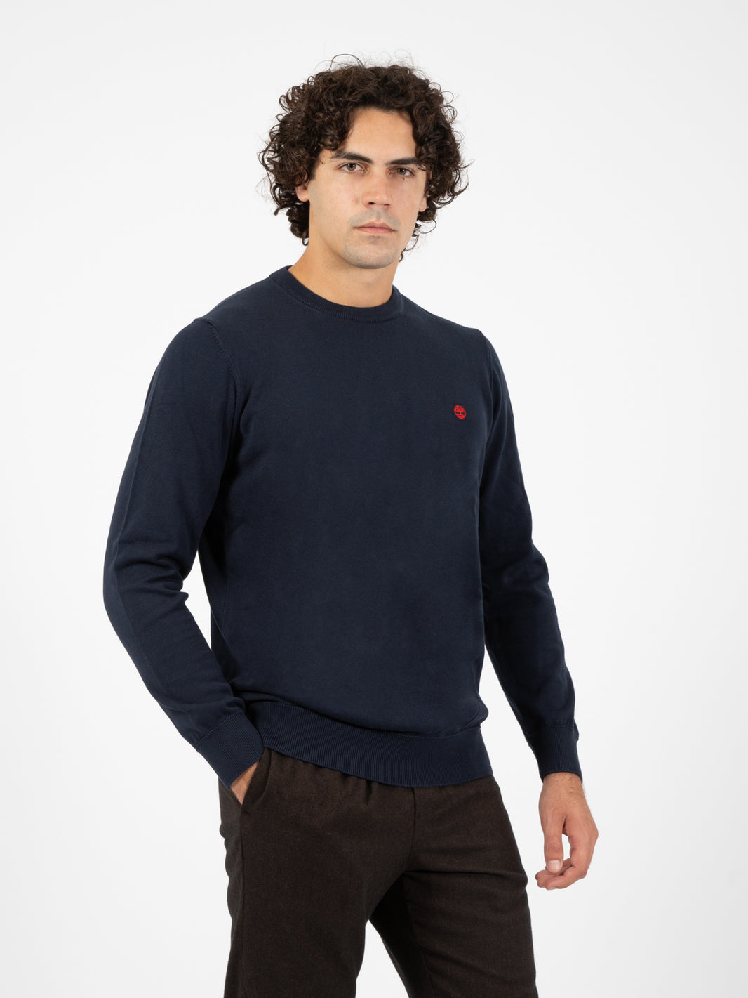 Maglia in cotone girocollo dark sapphire