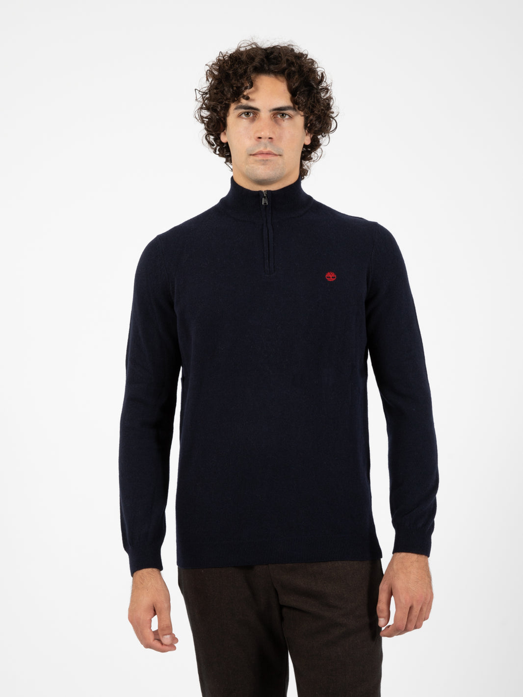 Maglione in lana half zip dark sapphire