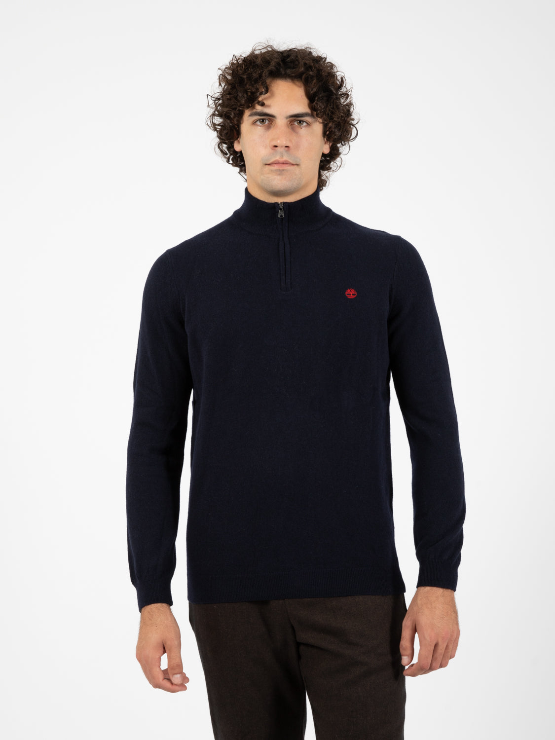 Dark Sapphire Half Zip Wool Sweater