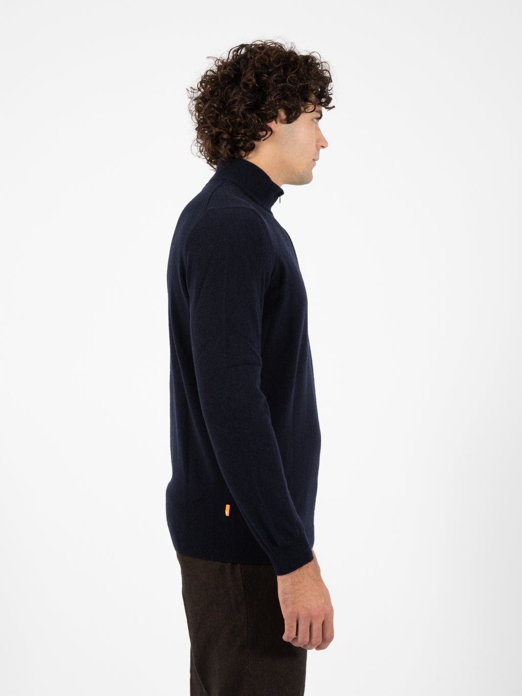 Maglione in lana half zip dark sapphire