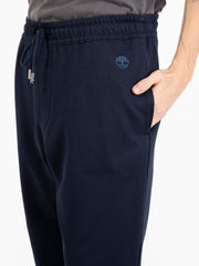 TIMBERLAND - Pantaloni jogger felpati con polsini sul fondo blu