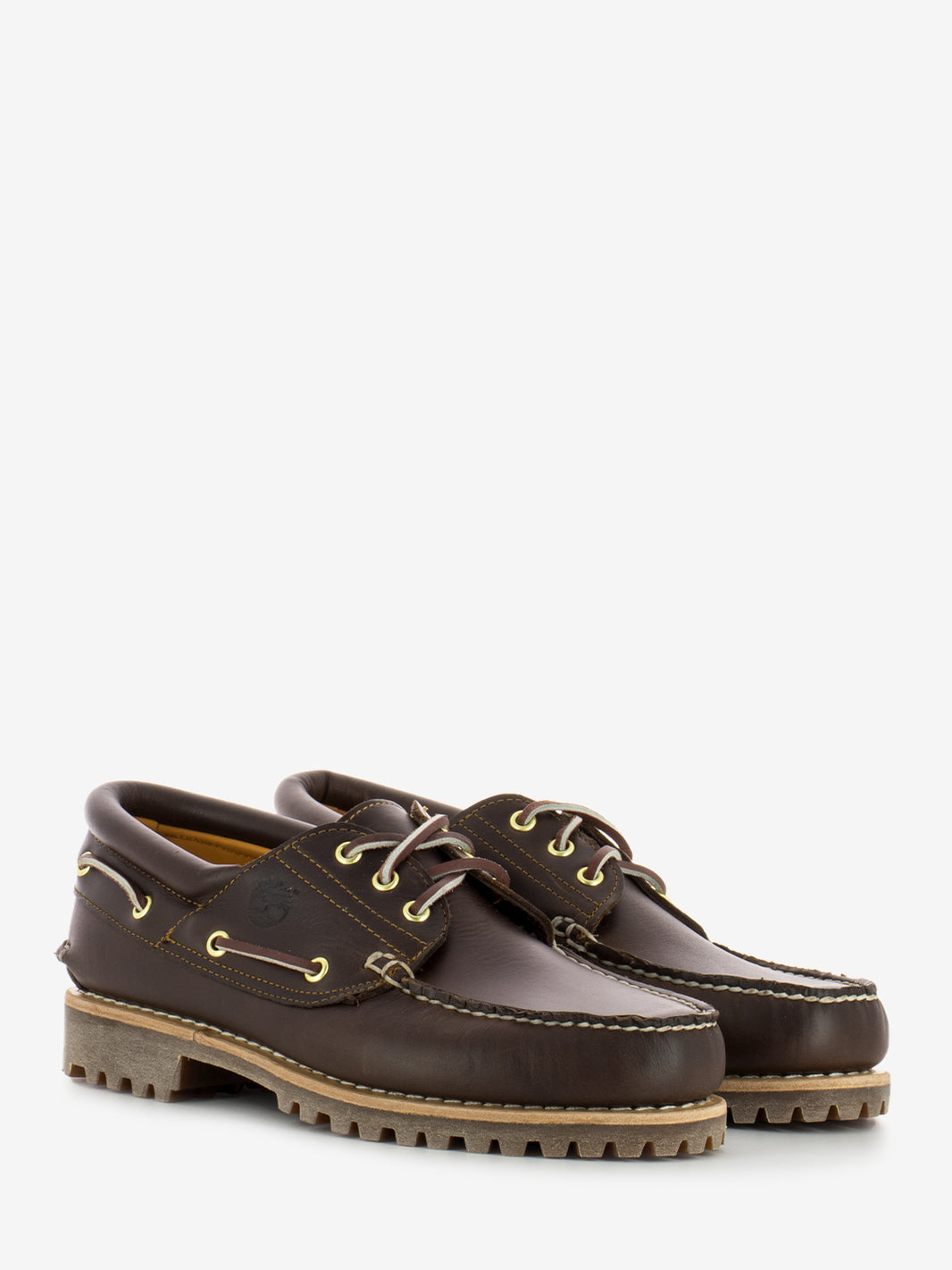 Scarpe da barca authentic handsewn md brown full grain