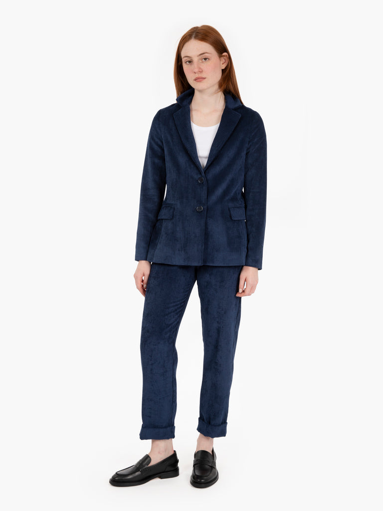 STIMM - Blazer in velluto a coste blu