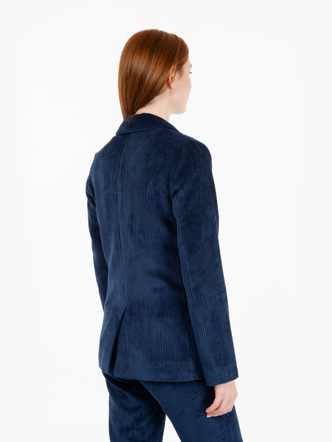 Blazer in velluto a coste blu