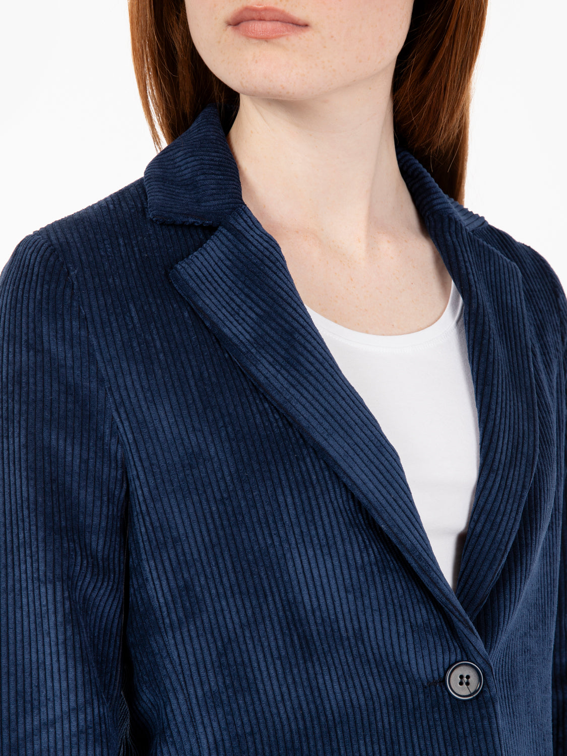 Blazer in velluto a coste blu