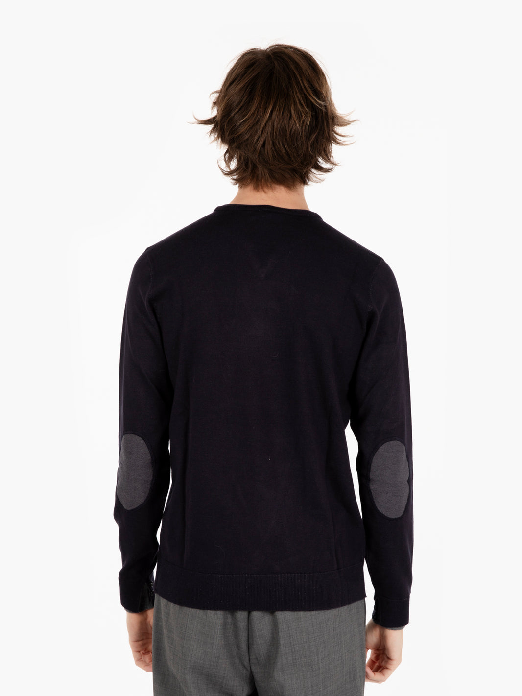 Maglia girocollo in viscosa navy