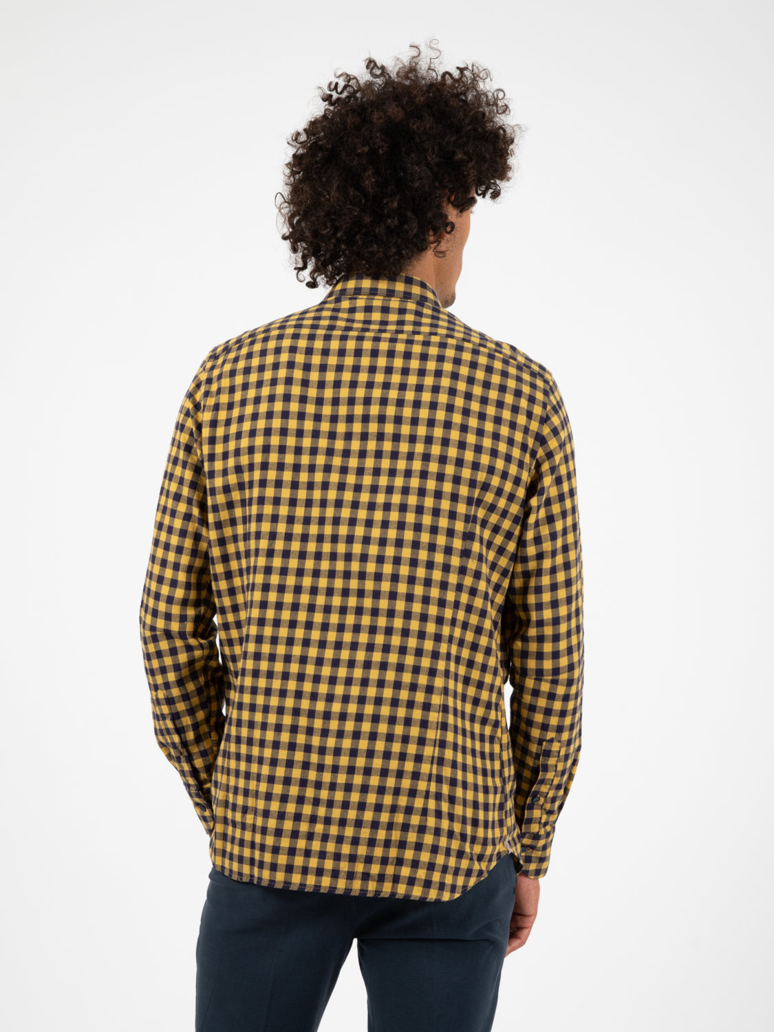 Camicia a quadri giallo / blu