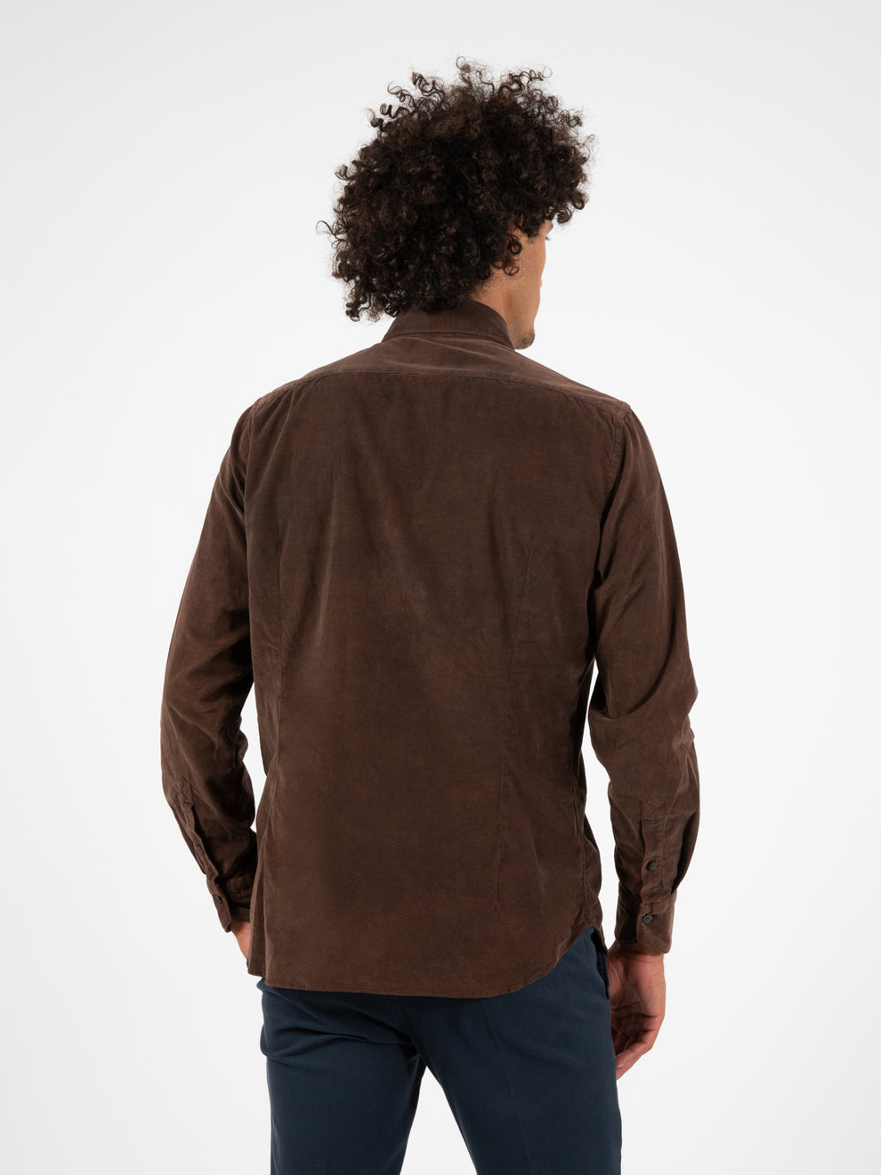 Camicia in velluto a coste moro
