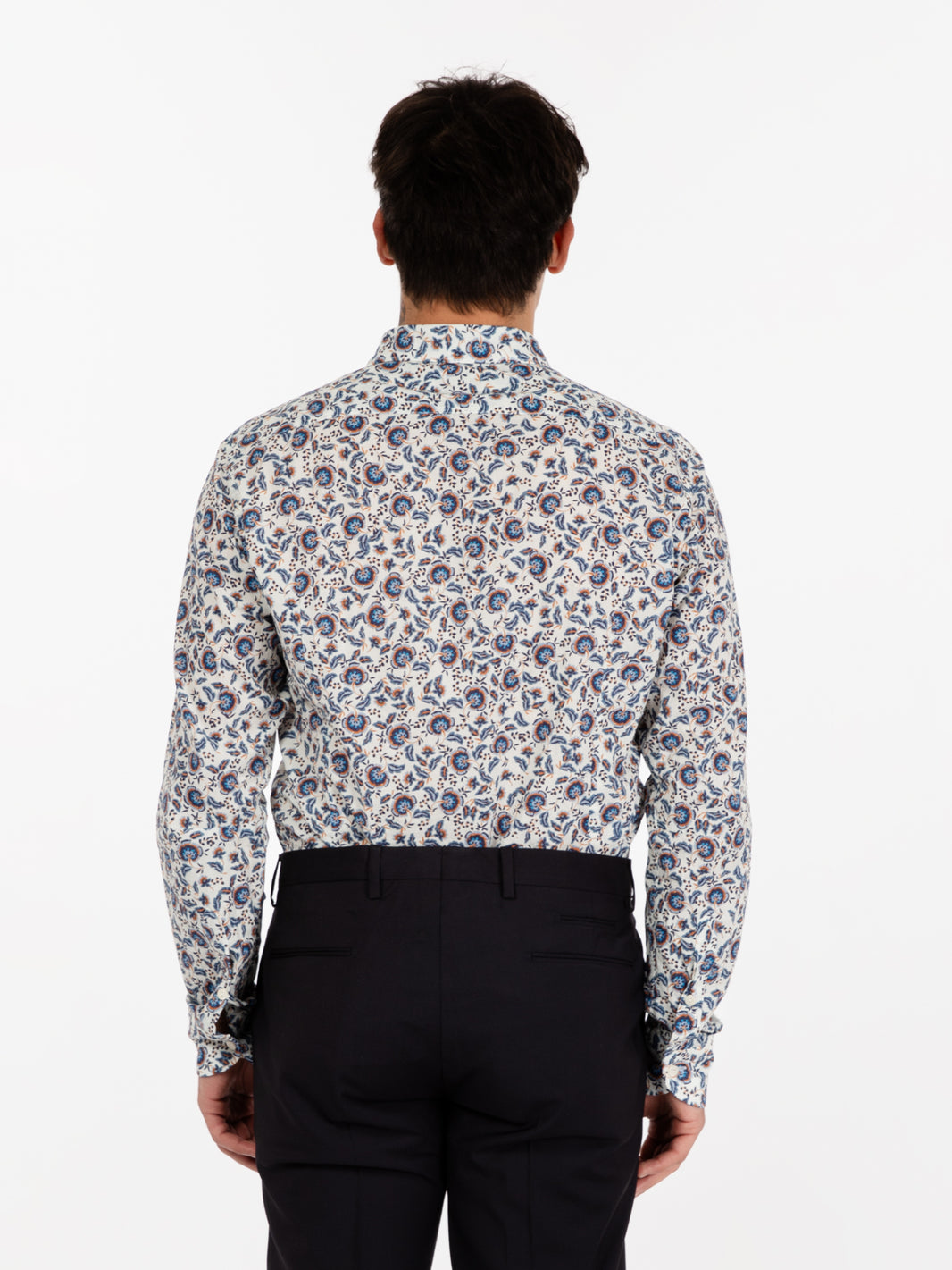 Camicia stampa botanica bianca / multicolor