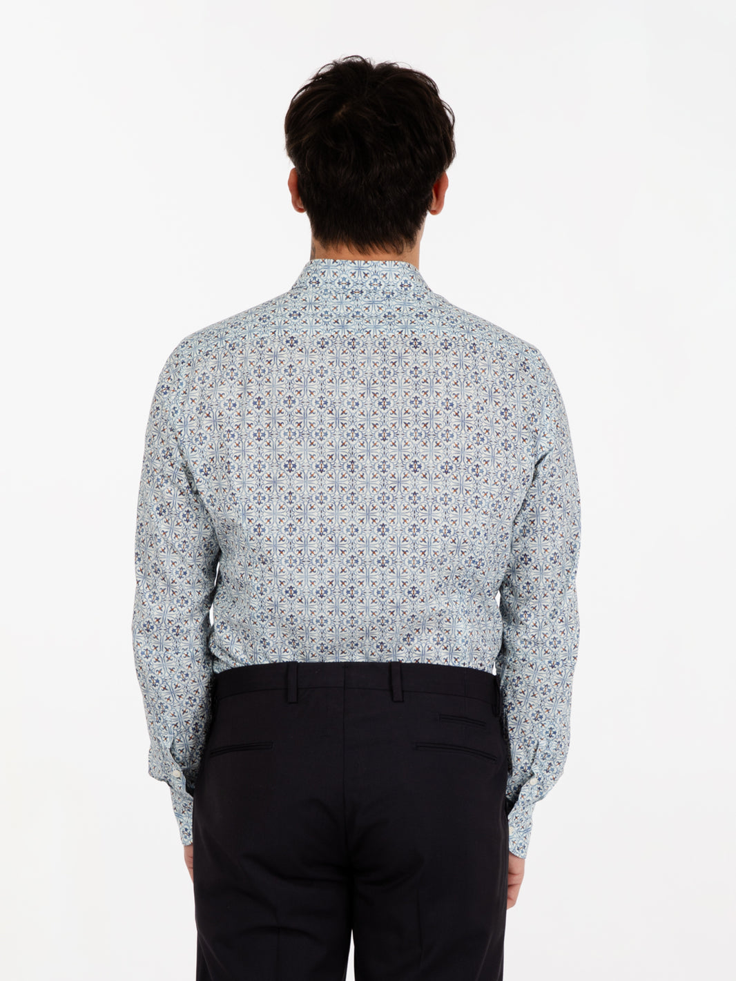 Camicia stampa maioica bianca / multicolor