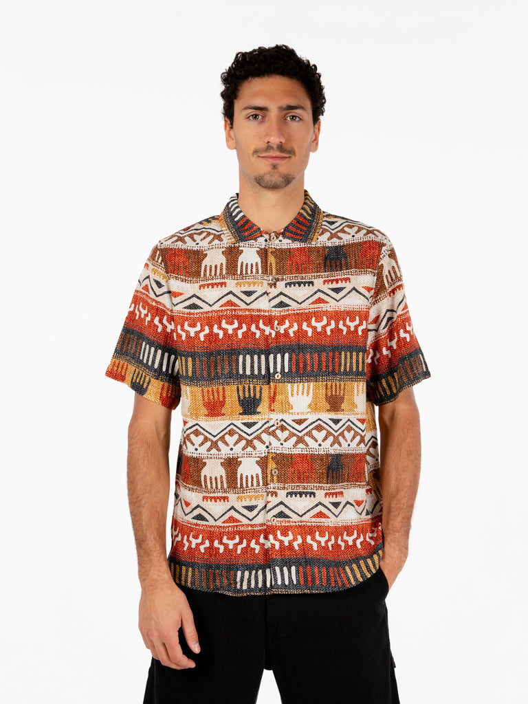 TOOCO BEACHWEAR - Camicia maniche corte Zimbawe brown