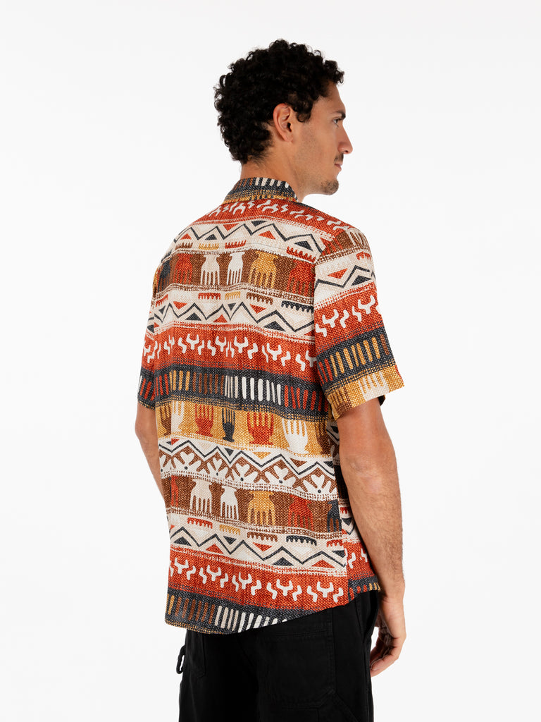 TOOCO BEACHWEAR - Camicia maniche corte Zimbawe brown