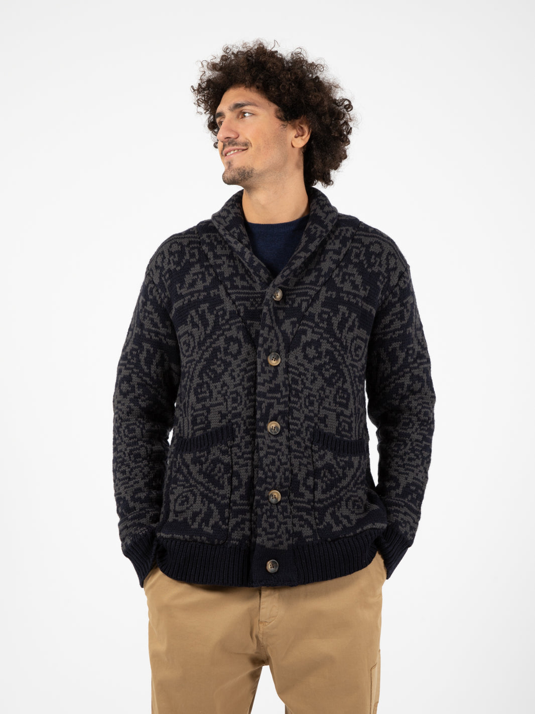 Cardigan Everest Yemen fantasia blu