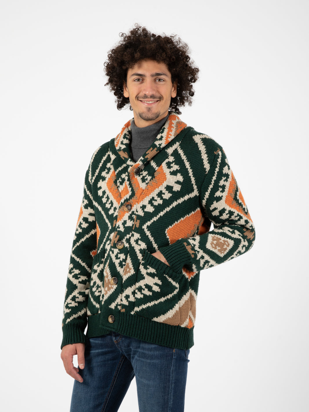 Cardigan Palenque green / multicolor