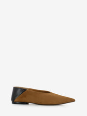 TORAL - Ballerina flat a punta in suede marrone / nero