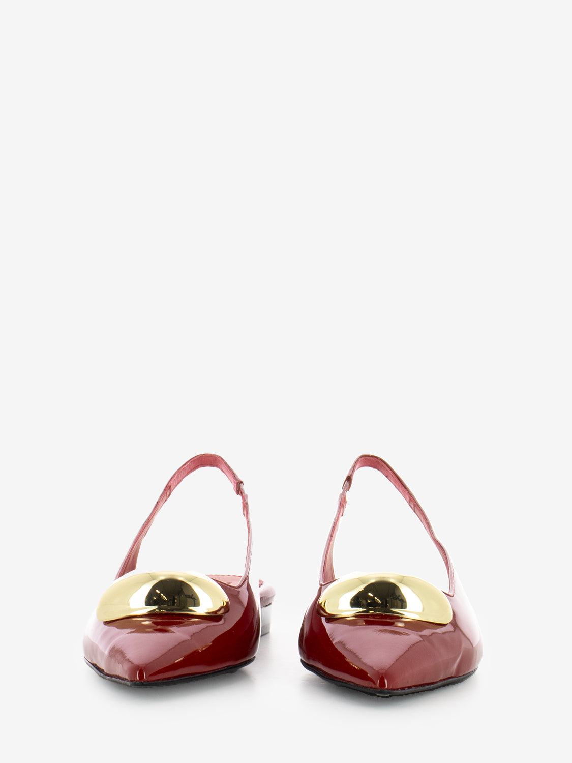 Slingback flat a punta laccato rosso