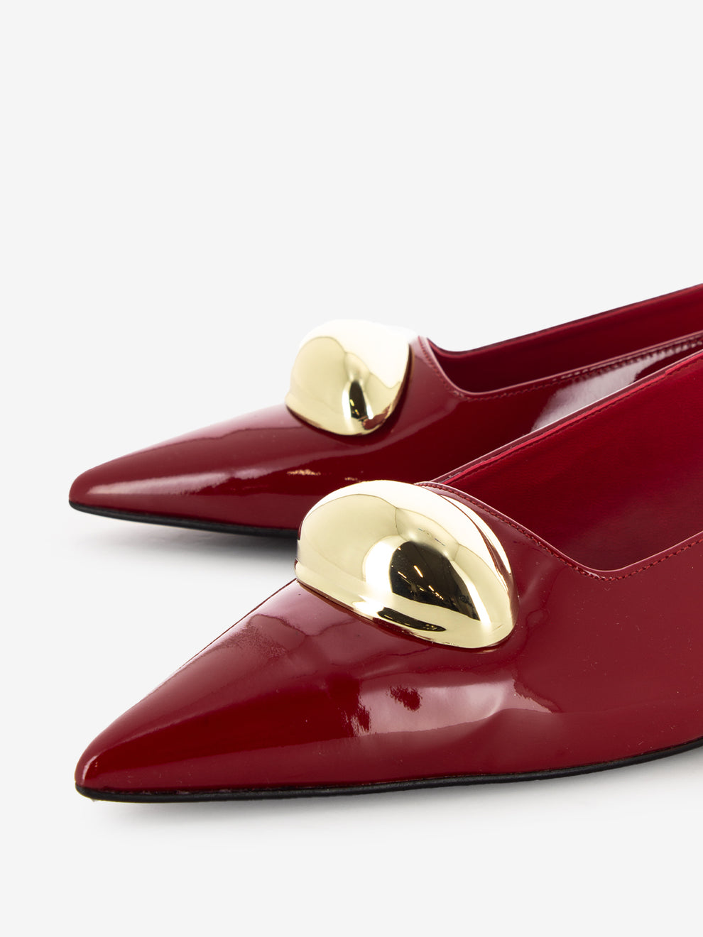 Slingback flat a punta laccato rosso