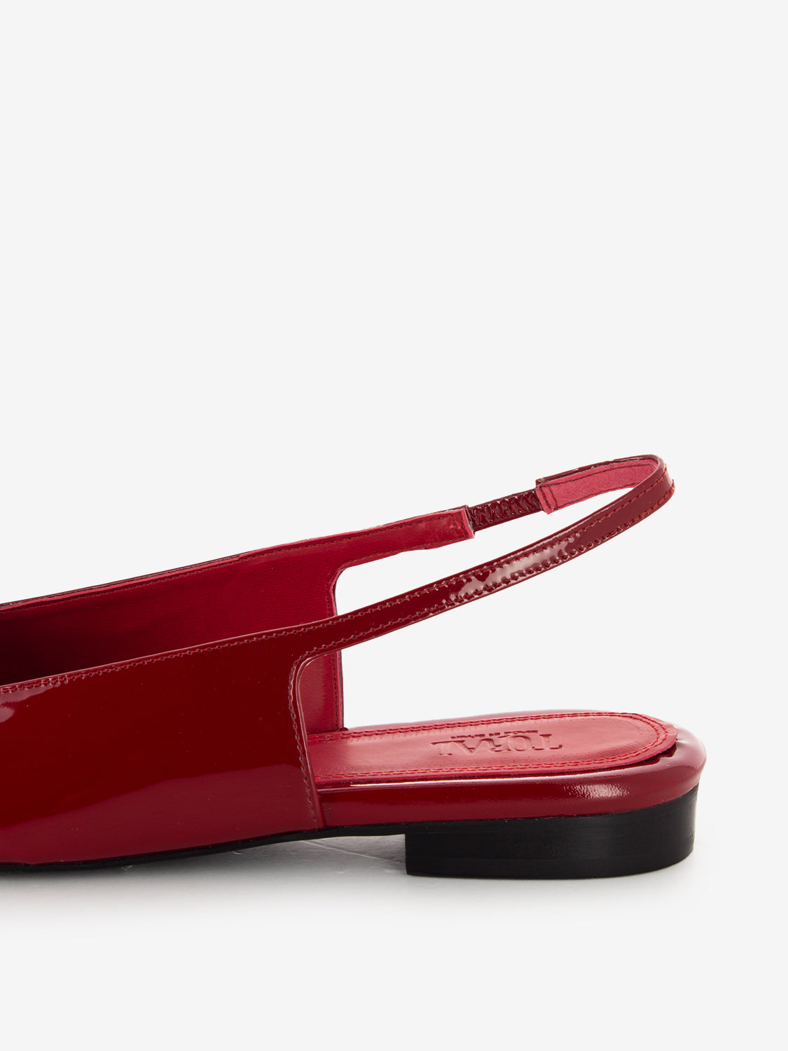 Slingback flat a punta laccato rosso