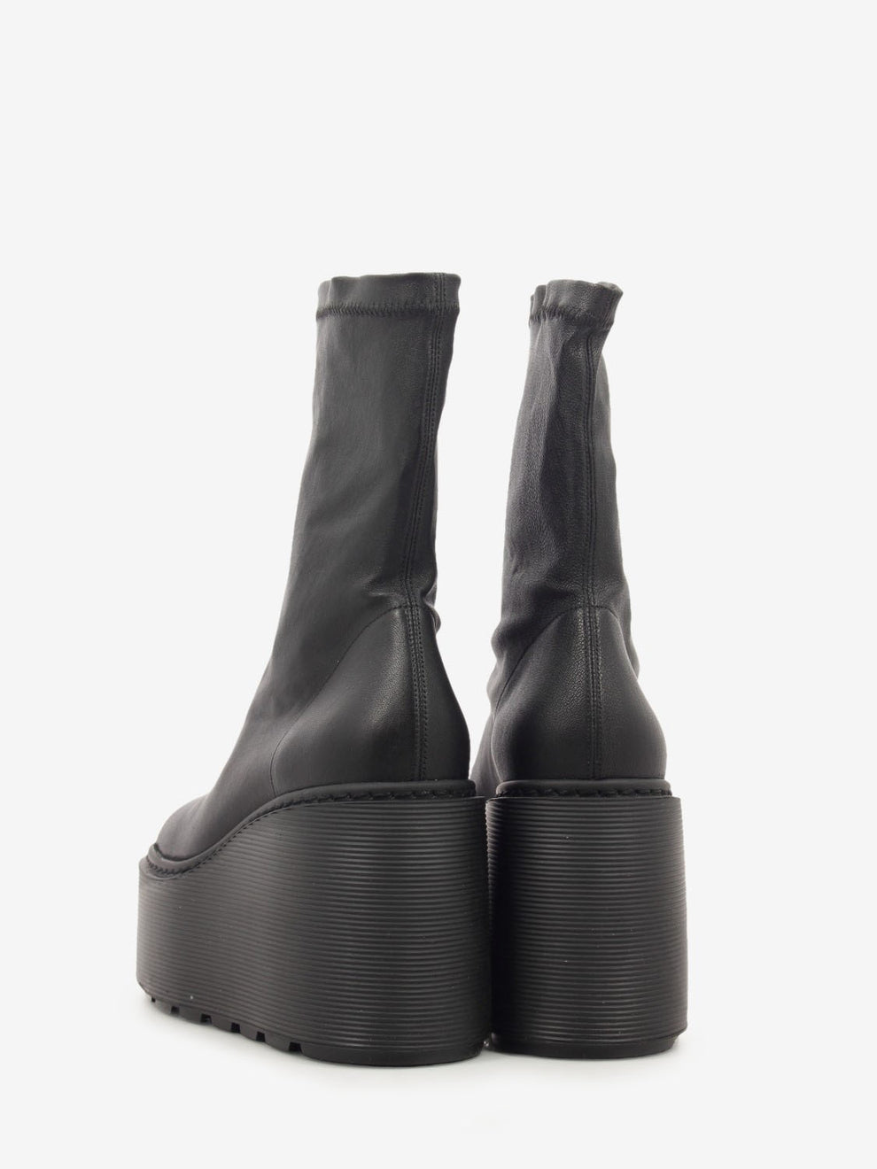Tronchetto in pelle platform black