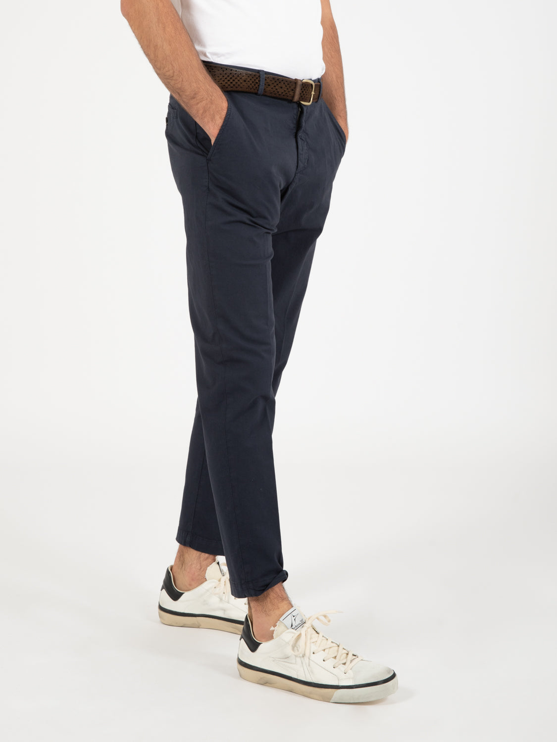 Riccardo light canvas night blue trousers