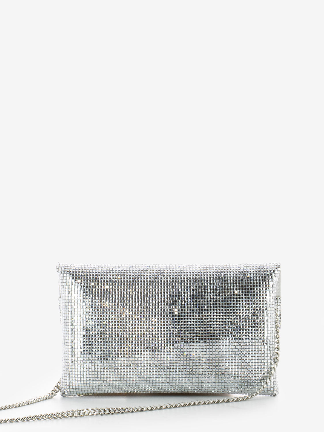 Pochette con strass argento