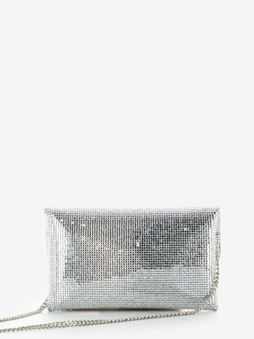 Pochette con strass argento