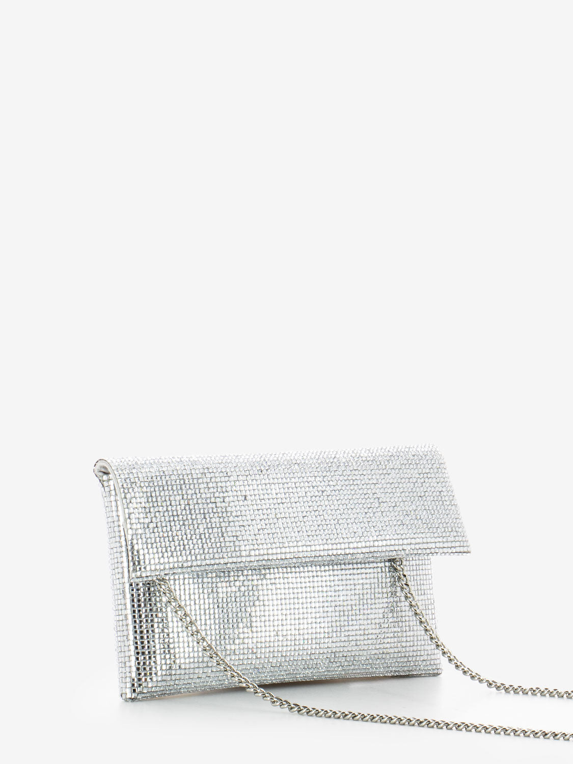 Pochette con strass argento