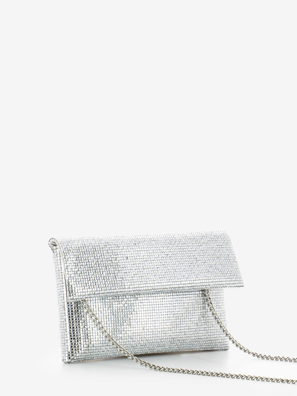 Pochette con strass argento