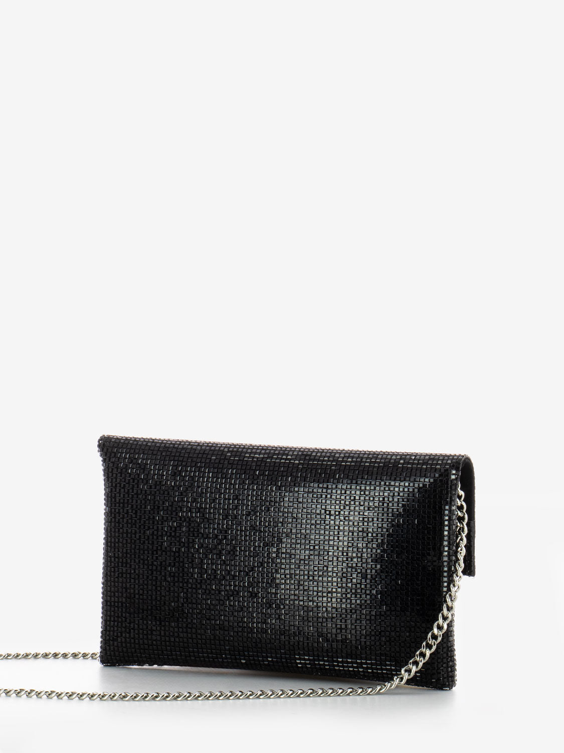 Pochette con strass nera