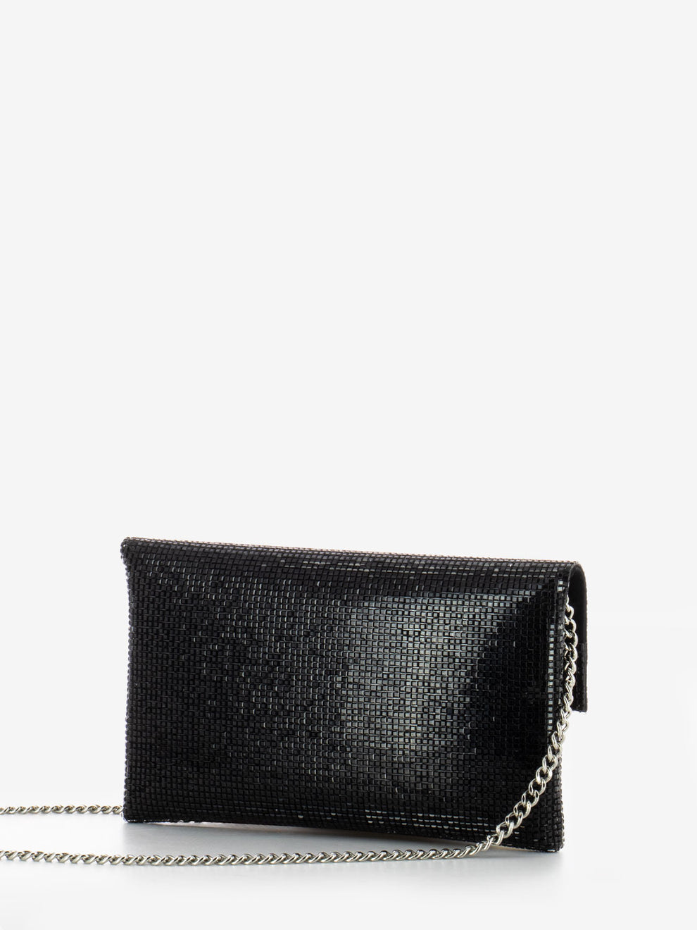 Pochette con strass nera