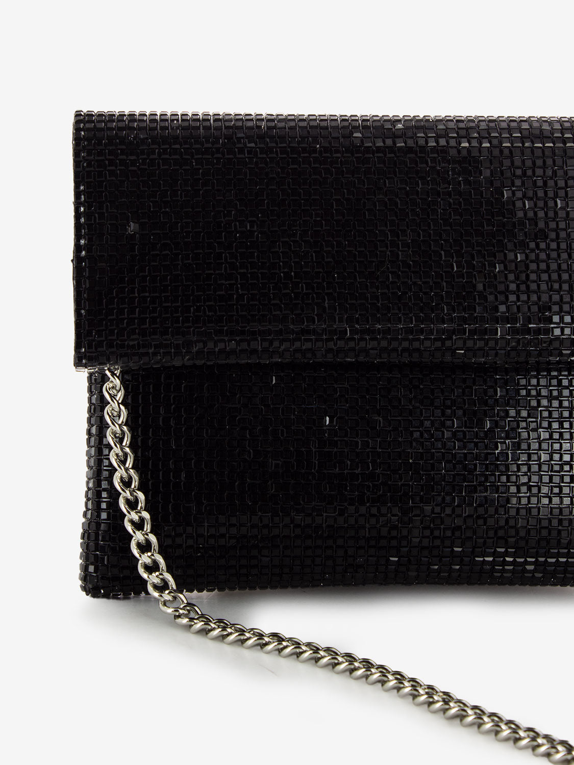 Pochette con strass nera