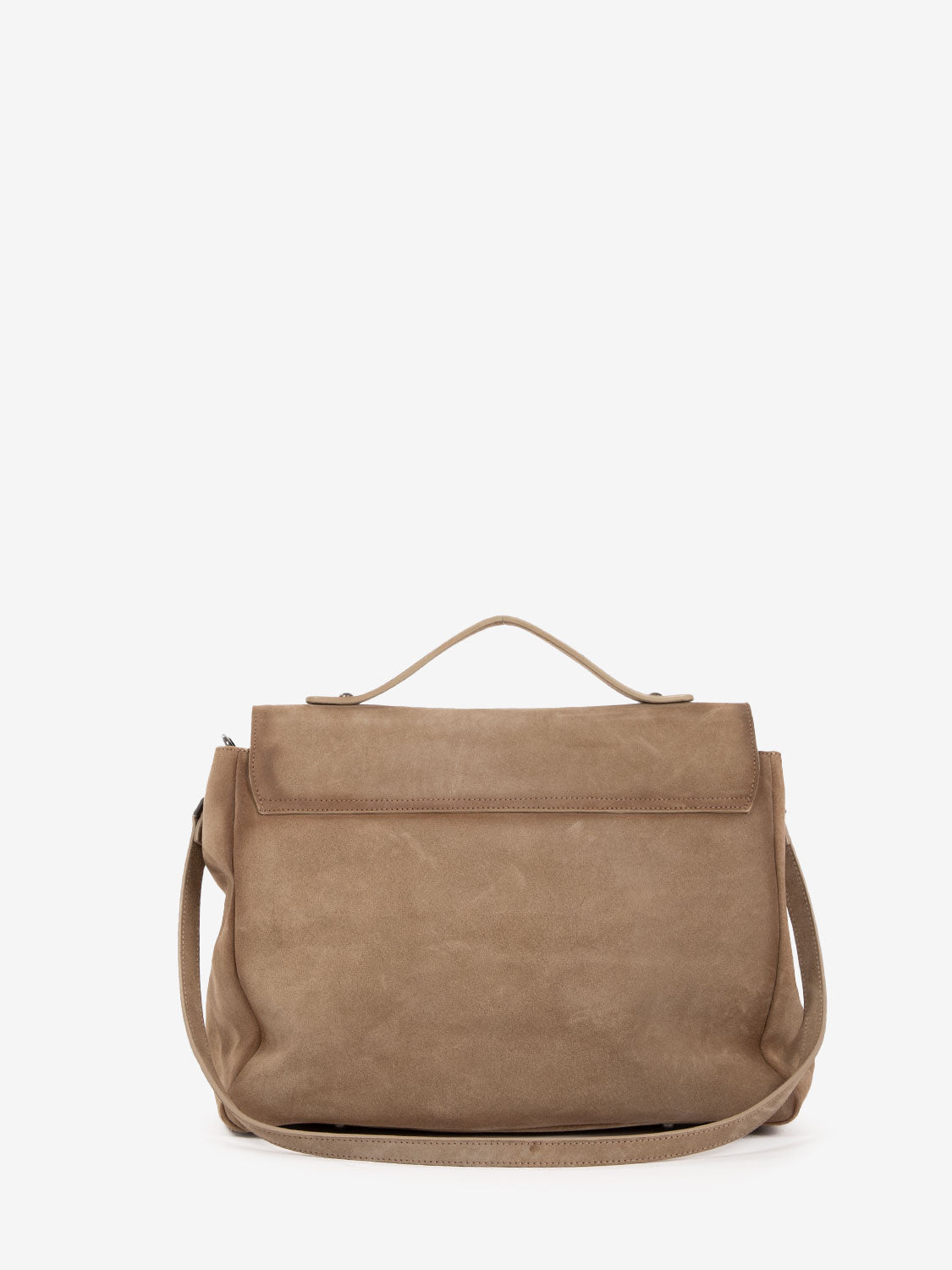 Beige suede messenger bag
