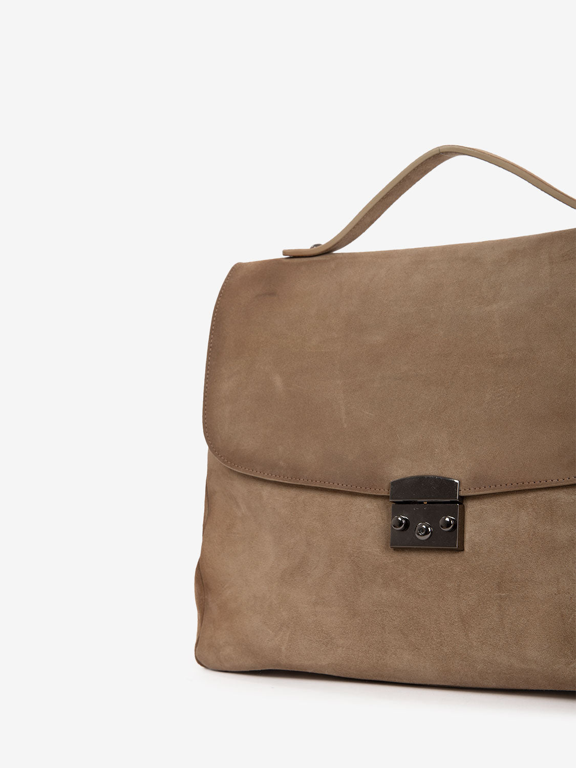 Beige suede messenger bag