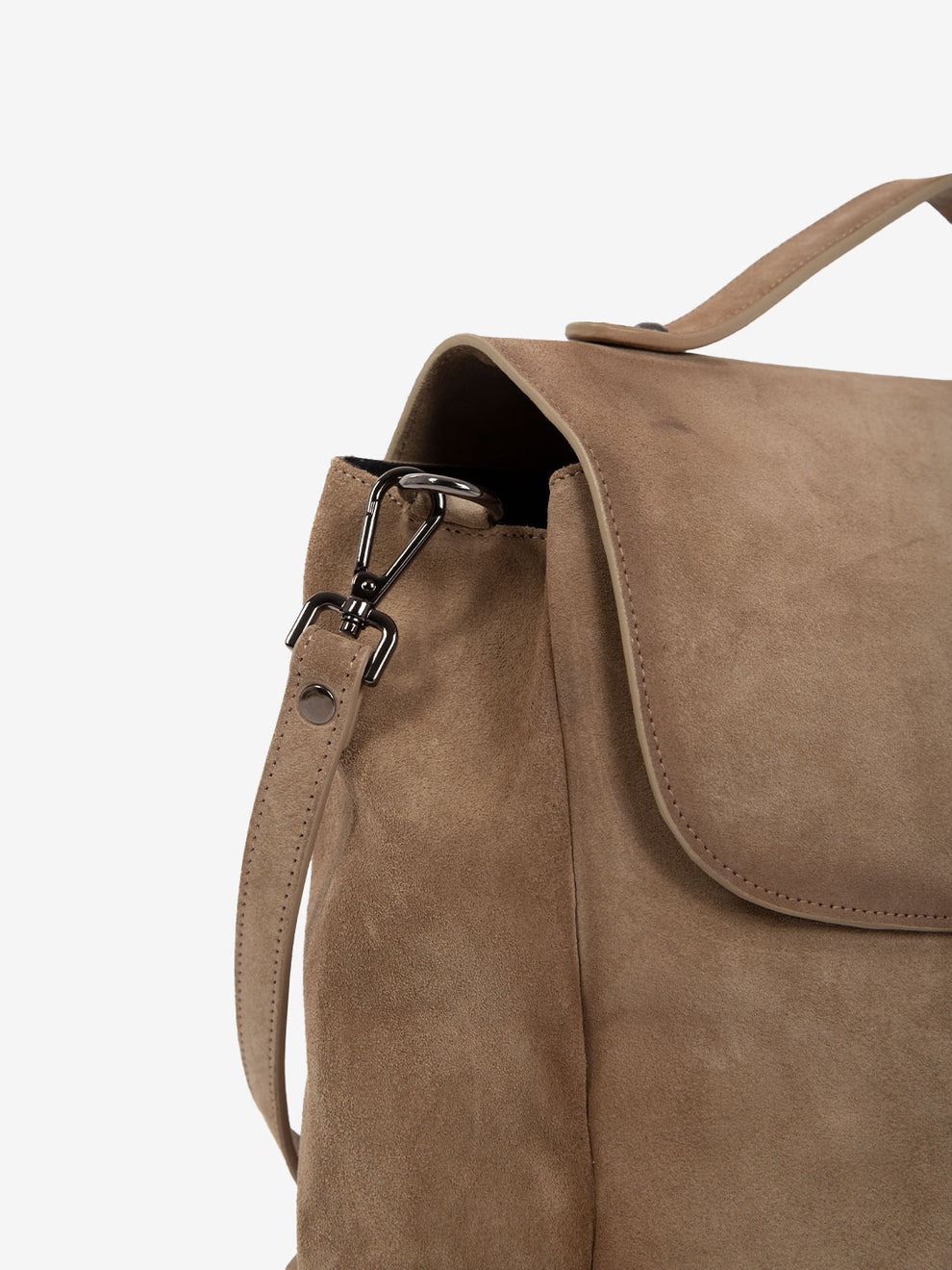Beige suede messenger bag