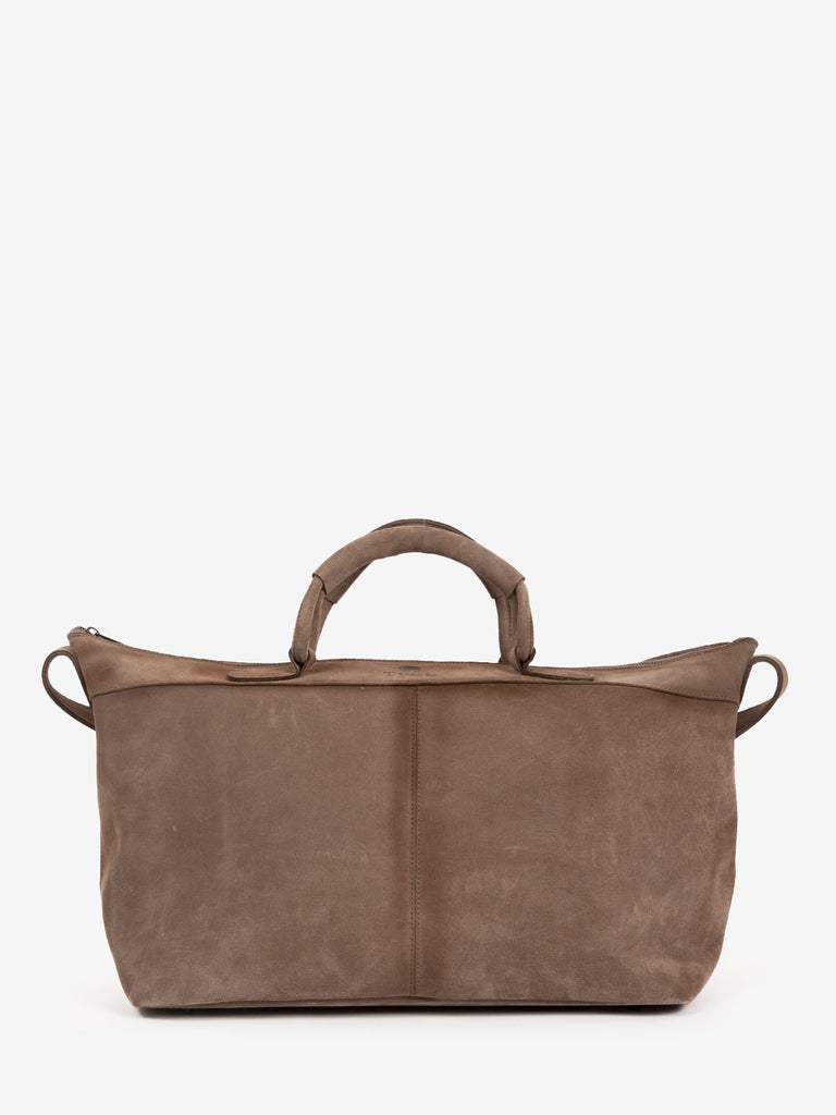 TYEE - Borsone da viaggio in suede beige