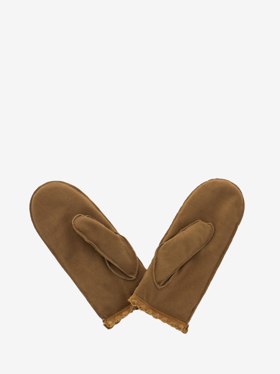 UGGfluff™ Scalloped Mittens White/Brown