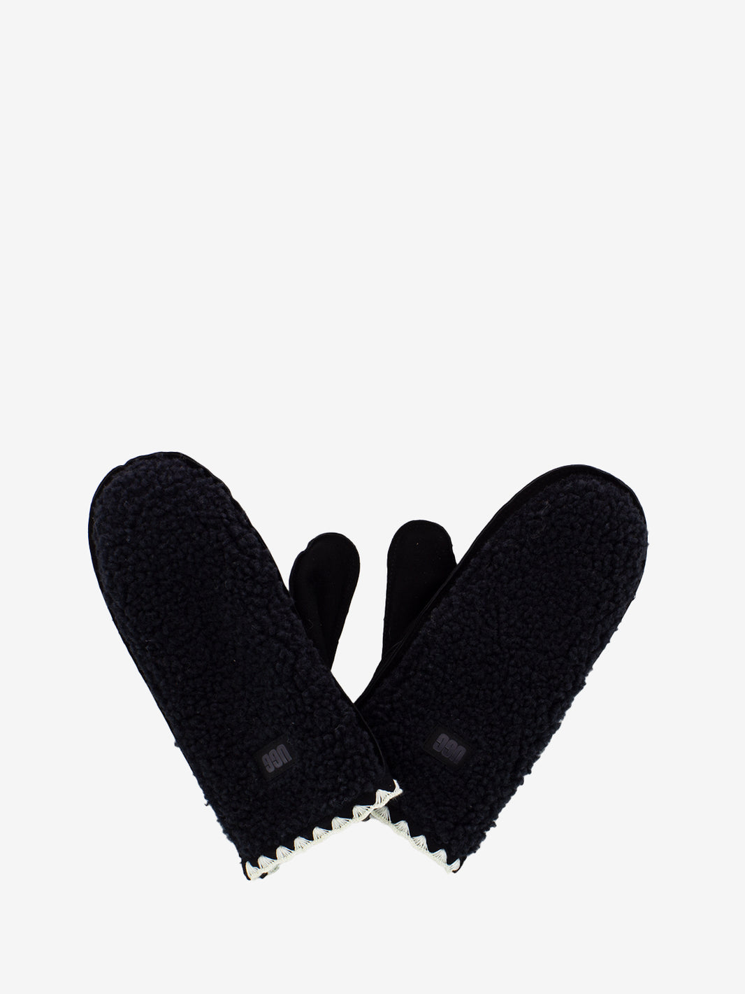 Scalloped UGGfluff™ Black Mittens