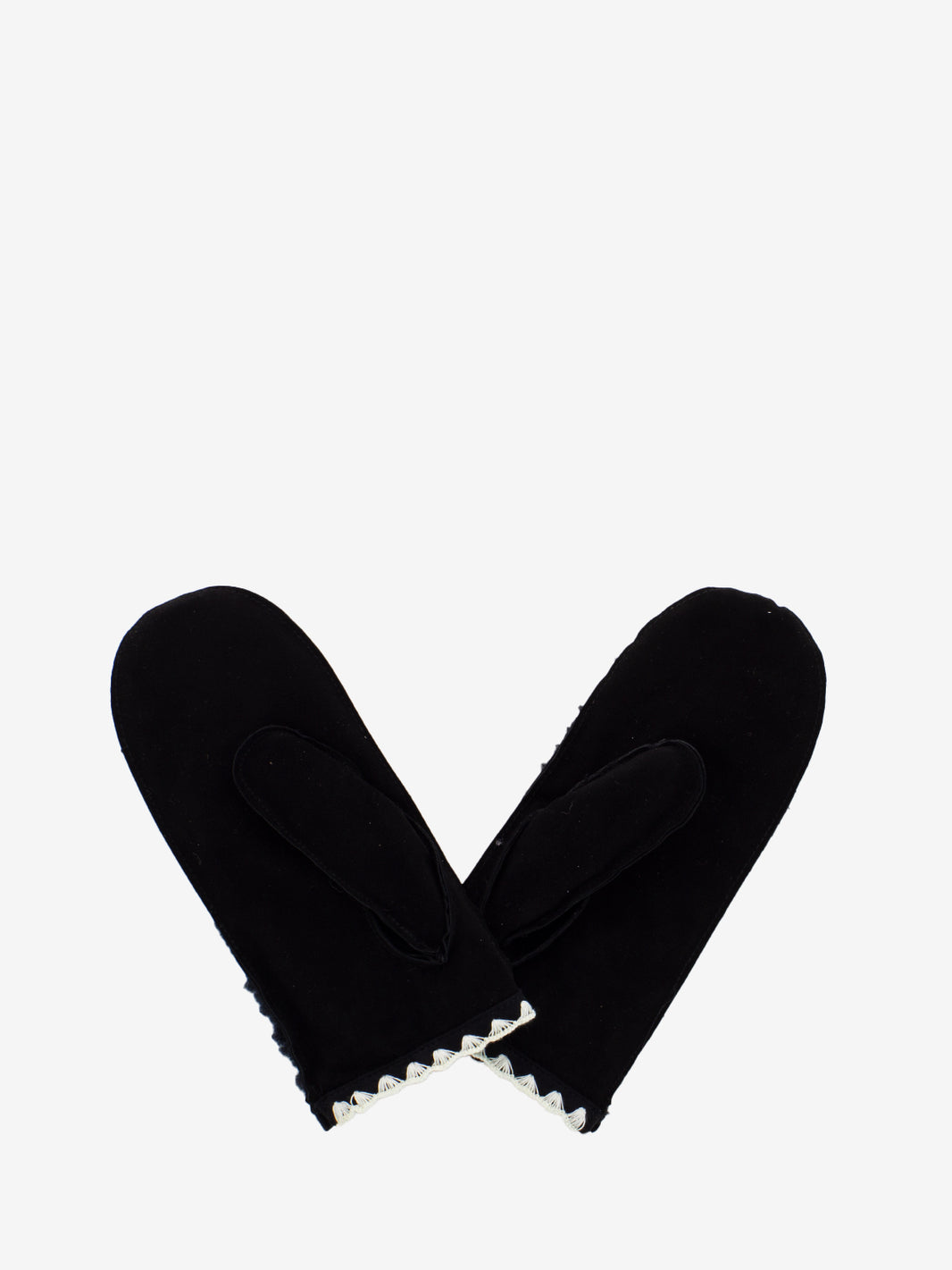 Scalloped UGGfluff™ Black Mittens