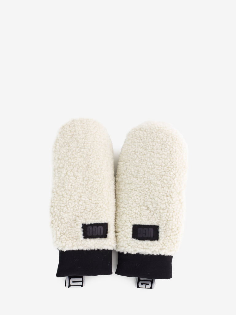 UGG - Muffole teddy con logo bianco / nero