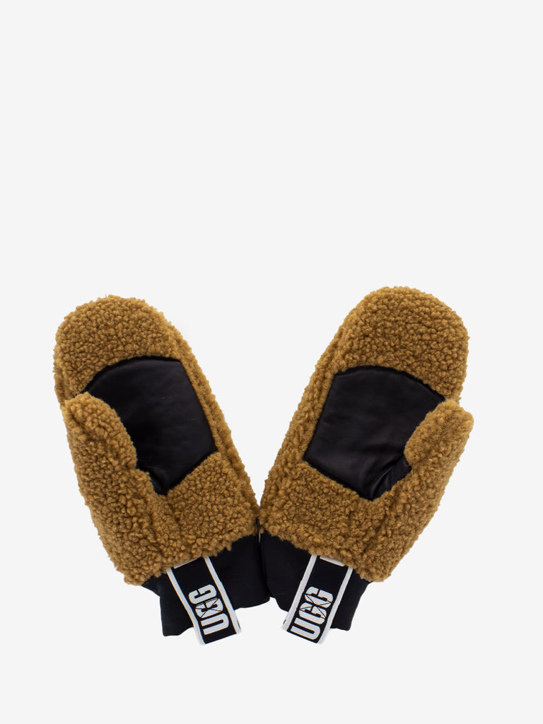 UGG - Muffole teddy con logo marrone / nero