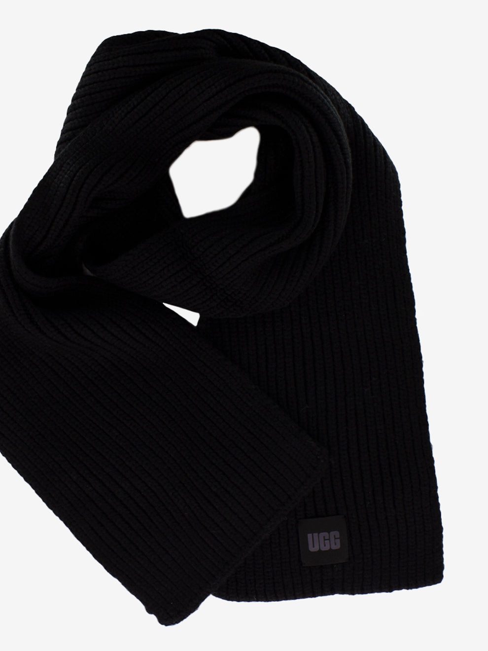 Chunky rib black scarf
