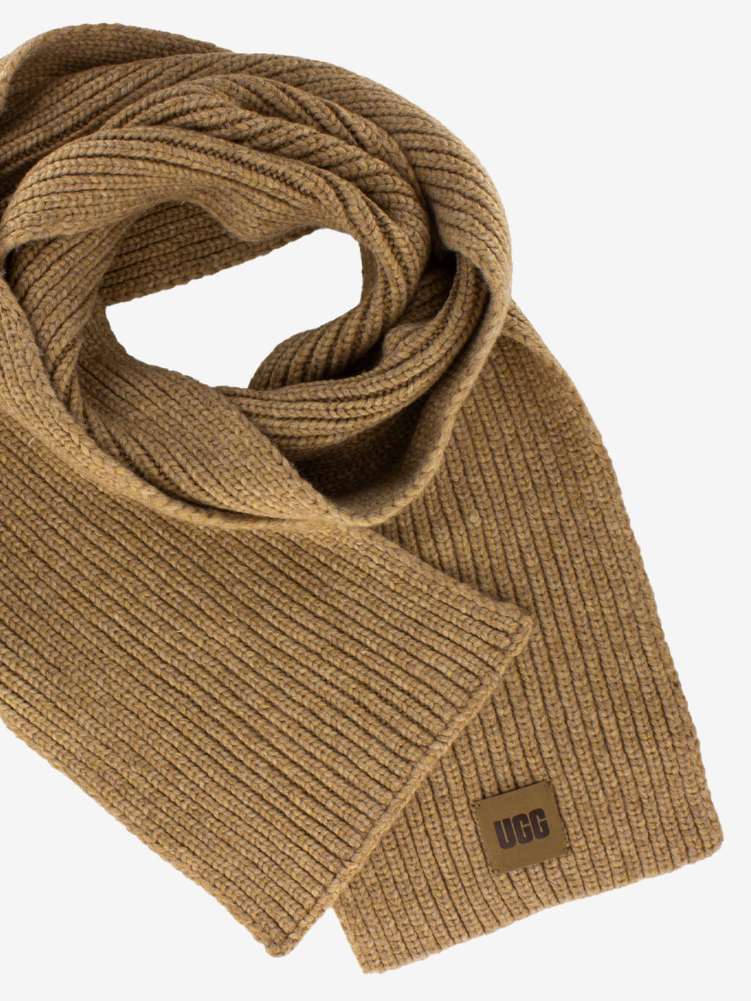 Chunky rib camel scarf