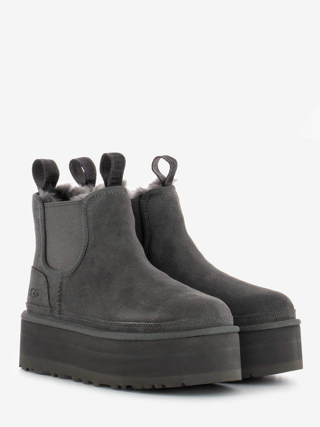 Neumel platform chelsea gray ankle boots