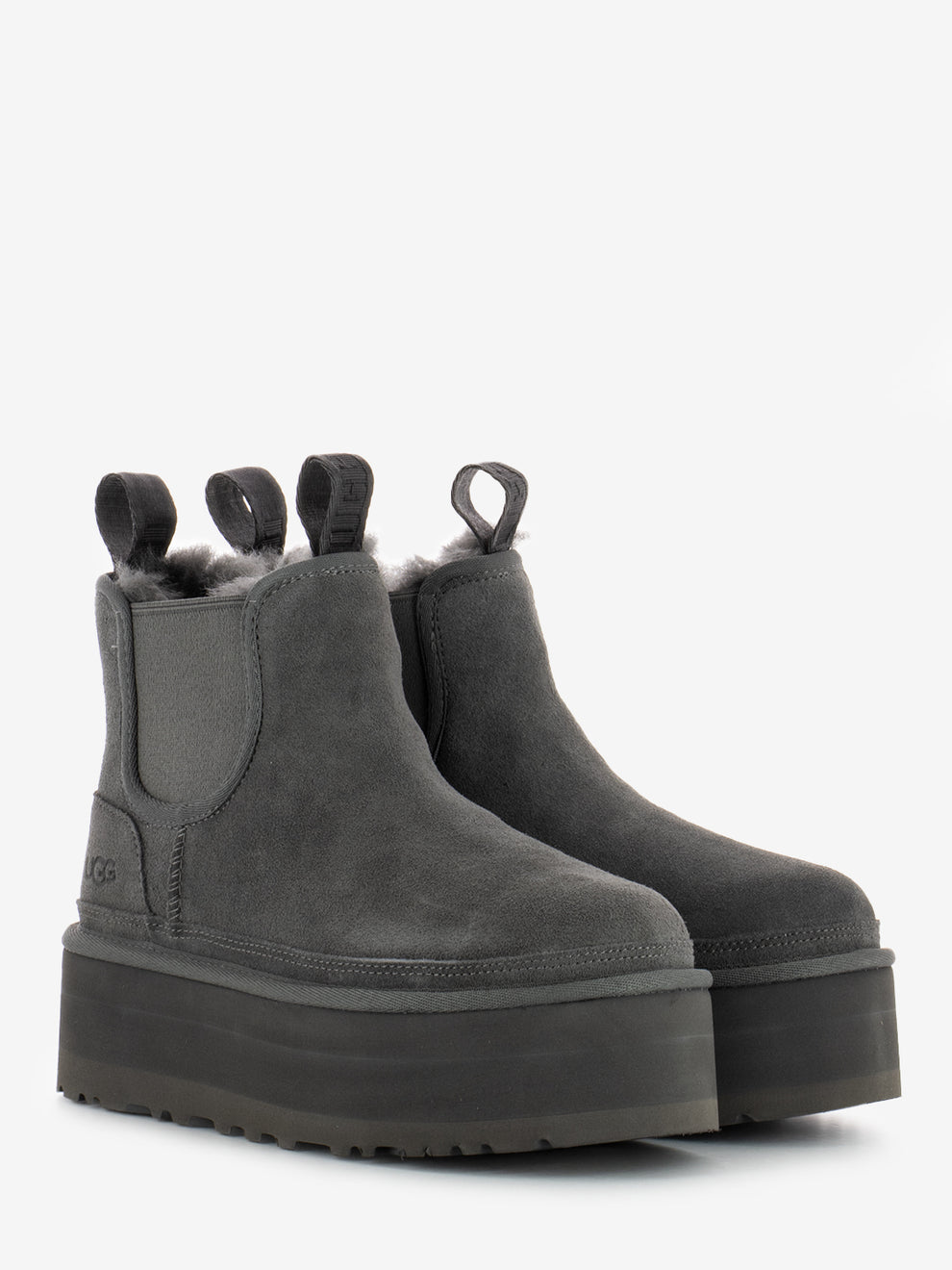 Neumel platform chelsea gray ankle boots